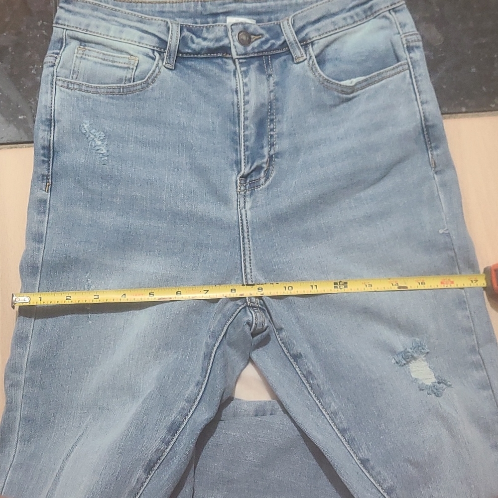 Lazuli Label Denim Distressed bootcut split hem - Picture 8 of 12